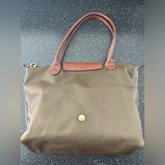 Longchamp Olive Green Leather Trim Tote Bag - Picture 3 of 10